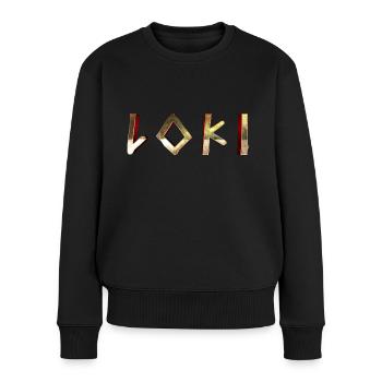 Nordic Viking Loki Mythology Odin Gift - Women's Premium Organic Jumper - black - Front - Julia (174cm)