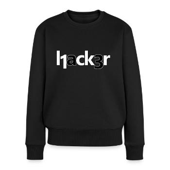 Hacker - Women's Premium Organic Jumper - black - Front - Julia (174cm)