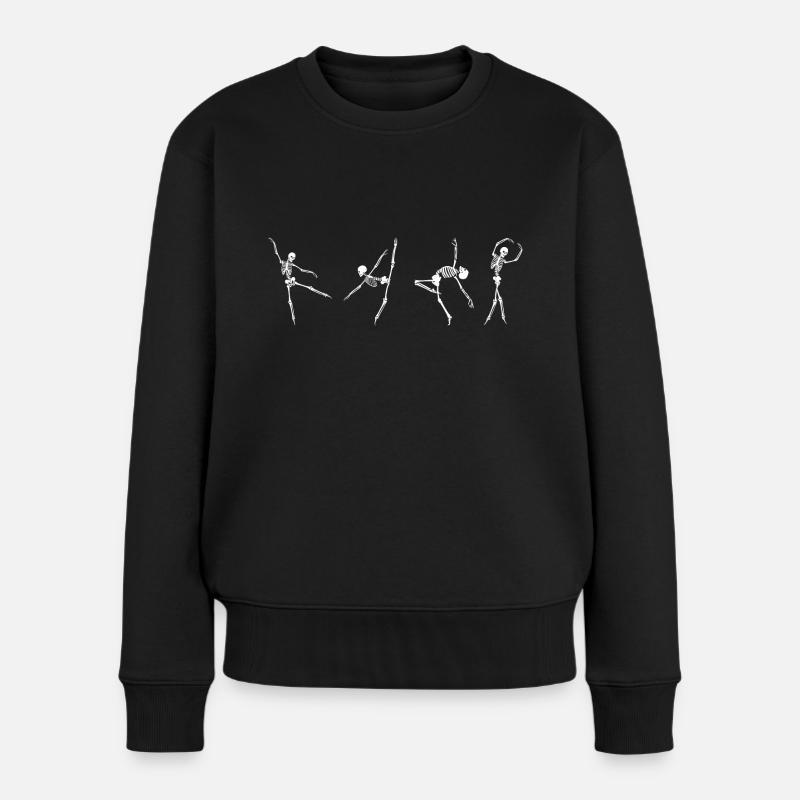 Tanzende Skelette - Frauen Premium Bio Pullover - Schwarz