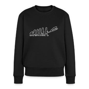 Skispringer Ski Skifliegen Wintersport Skisprung - Frauen Premium Bio Pullover - Schwarz - Vorne - Julia (174cm)