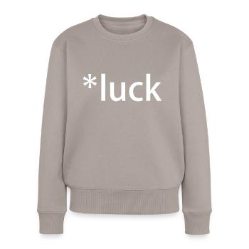 Luck St. Patricks Day - Frauen Premium Bio Pullover - Taupe - Vorne - Julia (174cm)