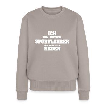 Beruf Sportlehrer - Frauen Premium Bio Pullover - Taupe - Vorne - Julia (174cm)