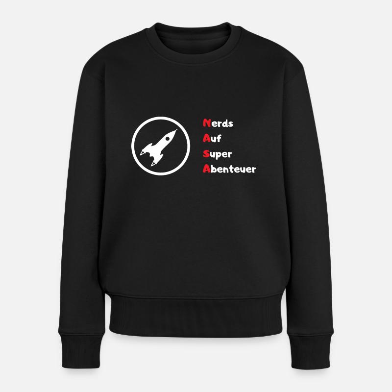 Raumfahrt Nerds (NASA) - Frauen Premium Bio Pullover - Schwarz