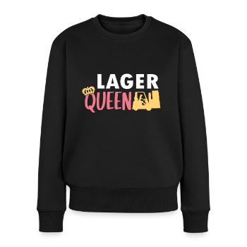 Lager Queen / Lager und Spedition Mitarbeiterin - Frauen Premium Bio Pullover - Schwarz - Vorne - Julia (174cm)