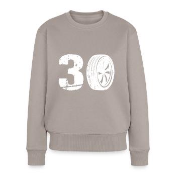 30 Auto Motorsport - Pull Premium bio Femme - taupe - Devant - Julia (174cm)