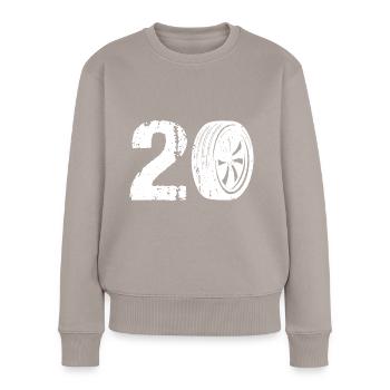 20 Auto Motorsport - Pull Premium bio Femme - taupe - Devant - Julia (174cm)