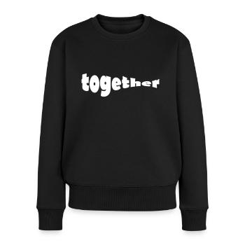TOGETHER - Frauen Premium Bio Pullover - Schwarz - Vorne - Julia (174cm)