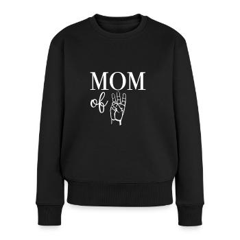 Mom of Three - Women's Premium Organic Jumper - black - Front - Julia (174cm)