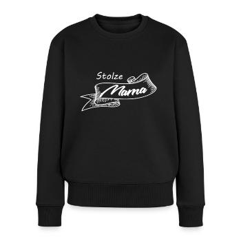 Mama - Frauen Premium Bio Pullover - Schwarz - Vorne - Julia (174cm)