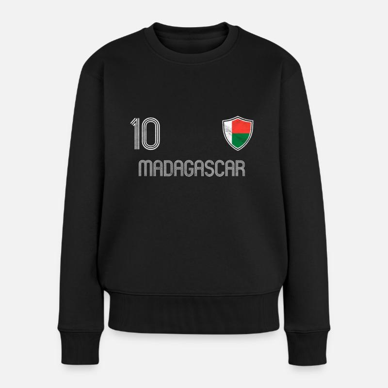 Madagaskar Fußball Mannschaft - Frauen Premium Bio Pullover - Schwarz