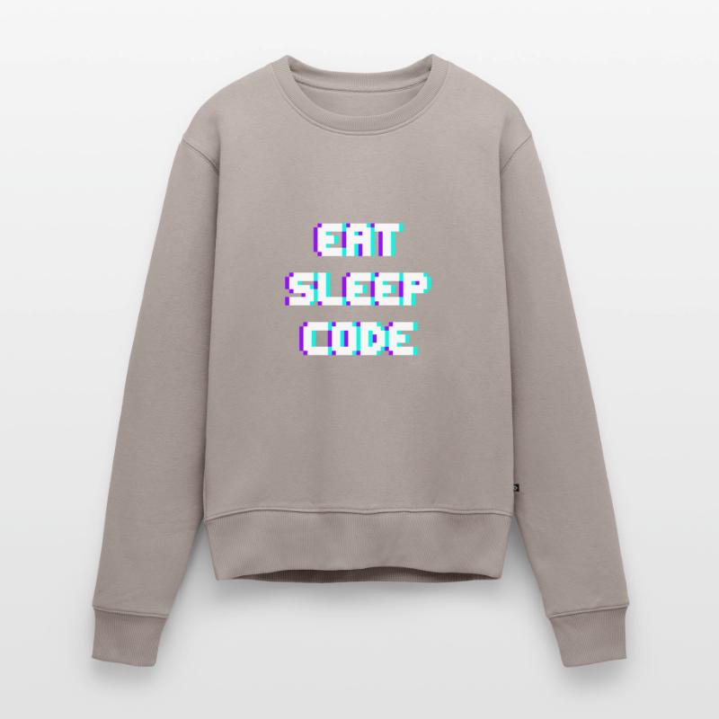 EAT SLEEP CODE Programmeur Coder Devise Pull Premium bio Femme