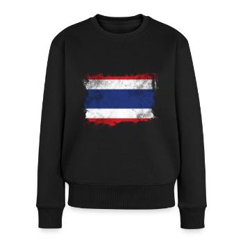 Drapeau de la Thaïlande - Pull Premium bio Femme - noir - Devant - Julia (174cm)