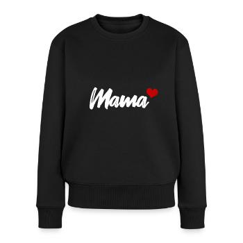 Mama Herz Liebe Mutter - Frauen Premium Bio Pullover - Schwarz - Vorne - Julia (174cm)