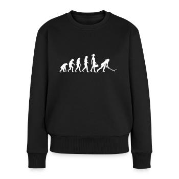 Evolution Hockey Frauen Hockeyspielerin - Frauen Premium Bio Pullover - Schwarz - Vorne - Julia (174cm)