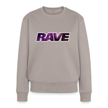 RAVE - Frauen Premium Bio Pullover - Taupe - Vorne - Julia (174cm)
