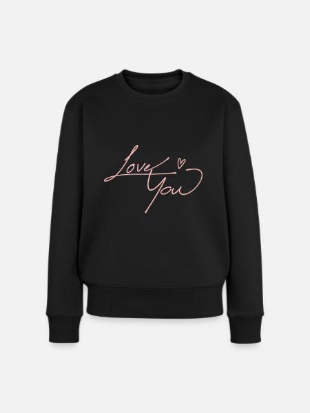 LIEBE DICH. - Frauen Premium Bio Pullover - Schwarz