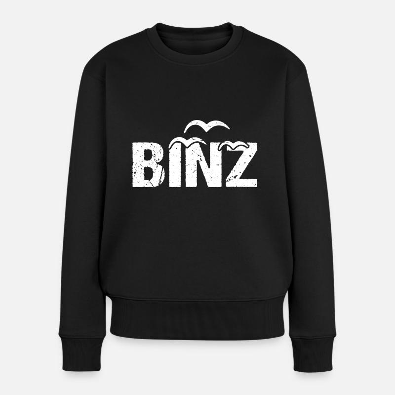 Binz Möwen Ostsee Seebad Binz - Frauen Premium Bio Pullover - Schwarz