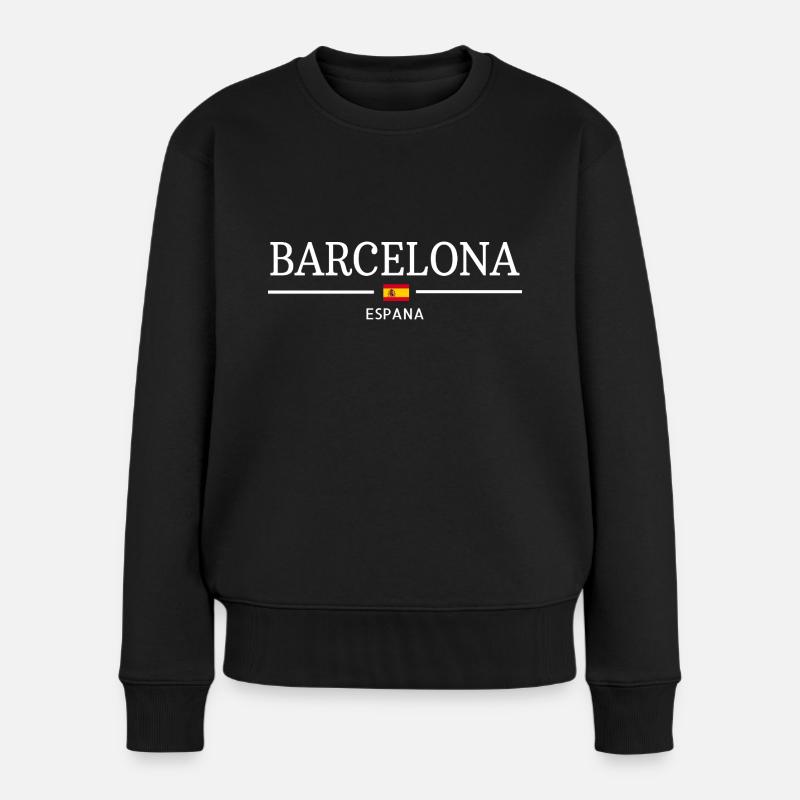 Barcelona - Frauen Premium Bio Pullover - Schwarz