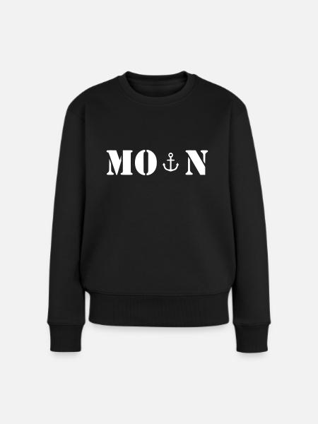 Moin weiß Geschenk Geschenkidee - Frauen Premium Bio Pullover - Schwarz
