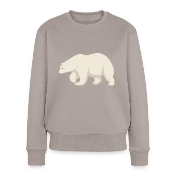 Ours polaire - Pull Premium bio Femme - taupe - Devant - Julia (174cm)