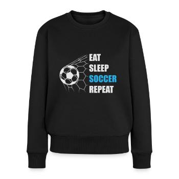 Eat sleep soccer repeat - Pull Premium bio Femme - noir - Devant - Julia (174cm)