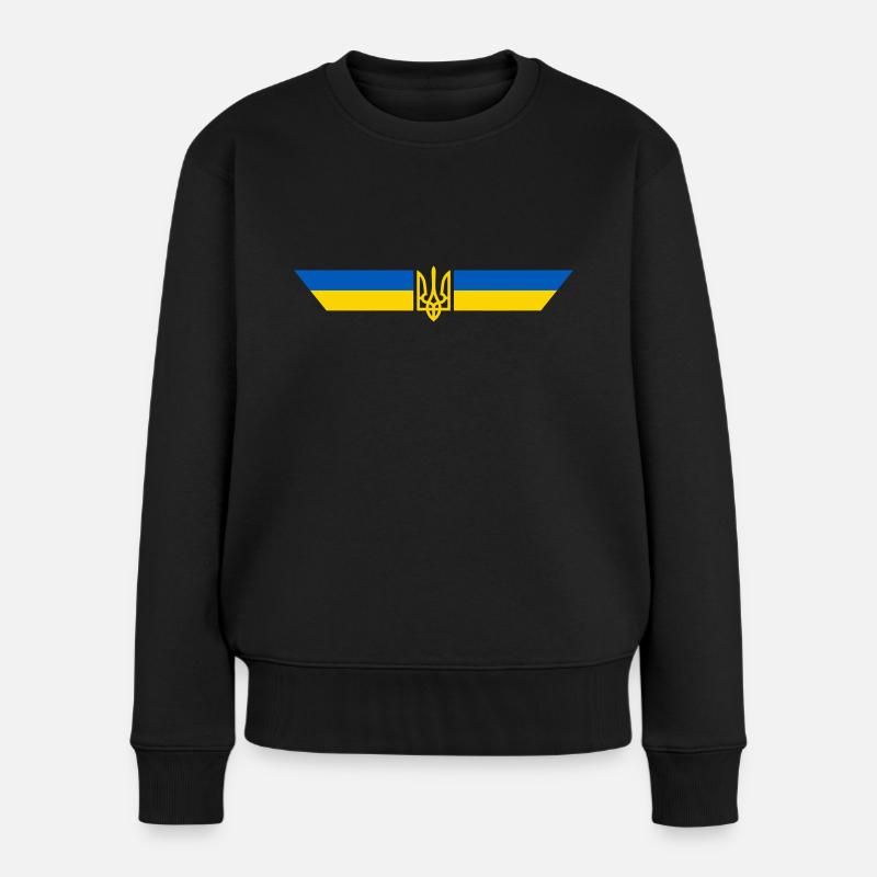 Ukraine - Frauen Premium Bio Pullover - Schwarz