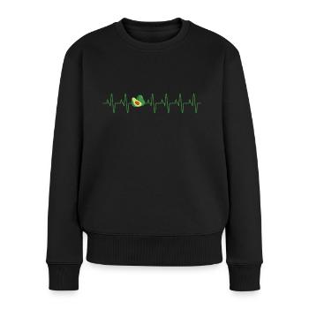 Advocado Vegan Heartbeat Gift - Women's Premium Organic Jumper - black - Front - Julia (174cm)