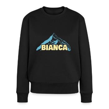 Geschenk für Bianca - Frauen Premium Bio Pullover - Schwarz - Vorne - Julia (174cm)