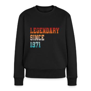 50. Geburtstag Vintage 1971 Legendary Since 1971 - Frauen Premium Bio Pullover - Schwarz - Vorne - Julia (174cm)