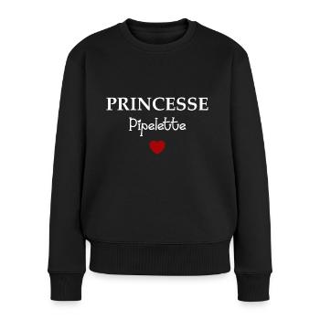 Princesse pipelette - Pull Premium bio Femme - noir - Devant - Julia (174cm)