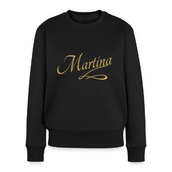 Martina - Pull Premium bio Femme - noir - Devant - Julia (174cm)
