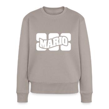 Name Mario - Women's Premium Organic Jumper - taupe - Front - Julia (174cm)