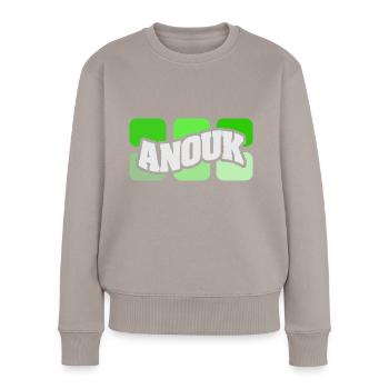 Anouk als Name - Frauen Premium Bio Pullover - Taupe - Vorne - Julia (174cm)