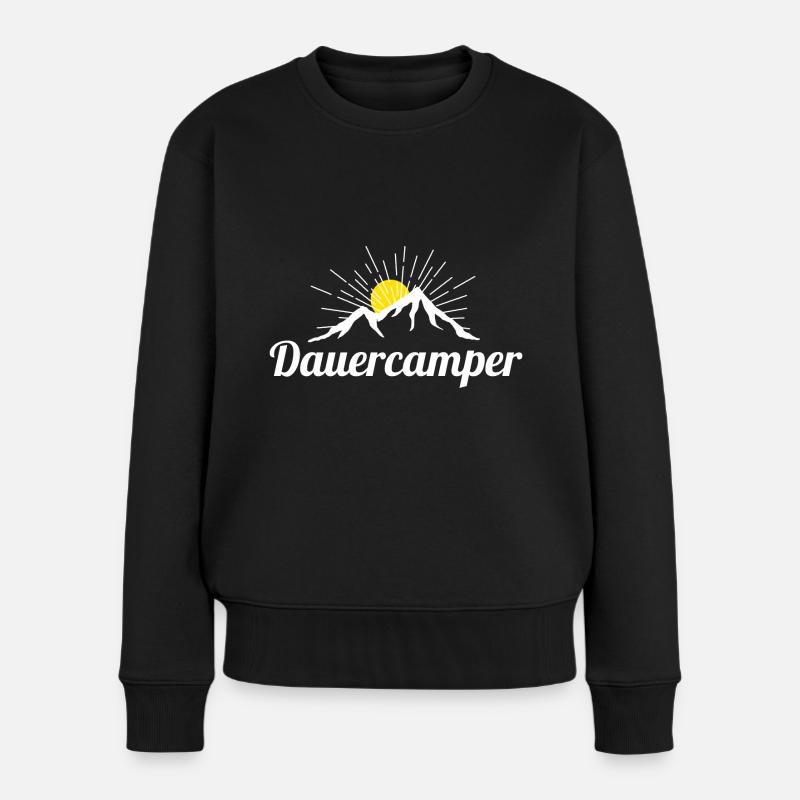 Dauercamper - Frauen Premium Bio Pullover - Schwarz