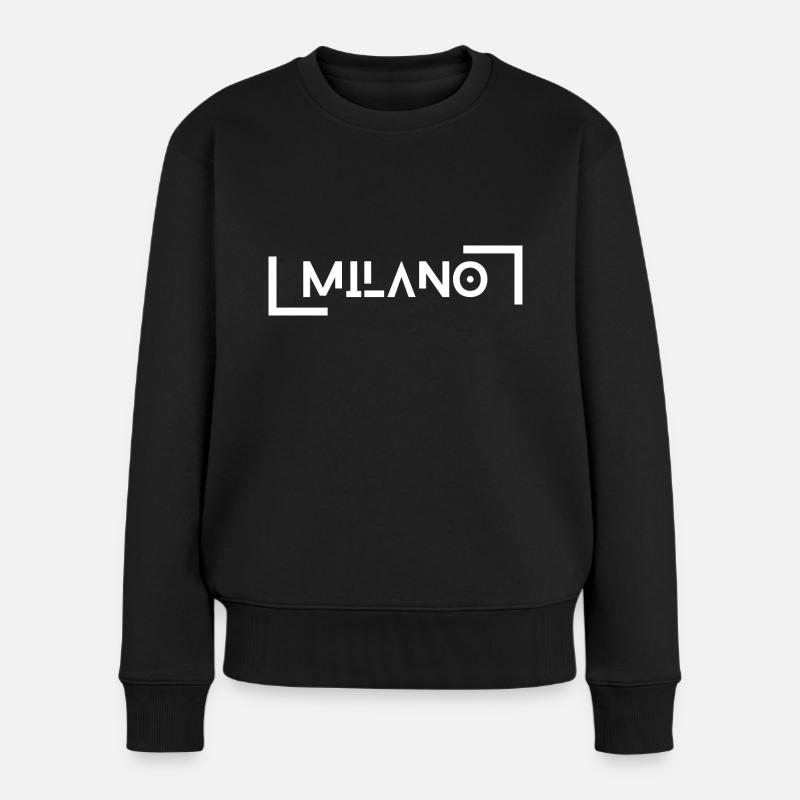 Milano Milan Mailand - Frauen Premium Bio Pullover - Schwarz