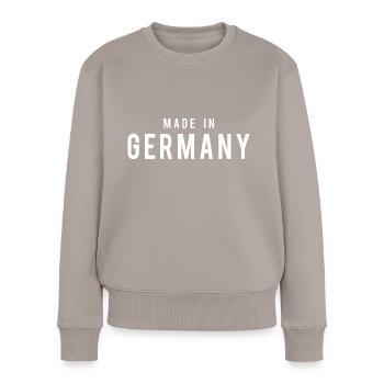 MADE IN GERMANY - Frauen Premium Bio Pullover - Taupe - Vorne - Julia (174cm)