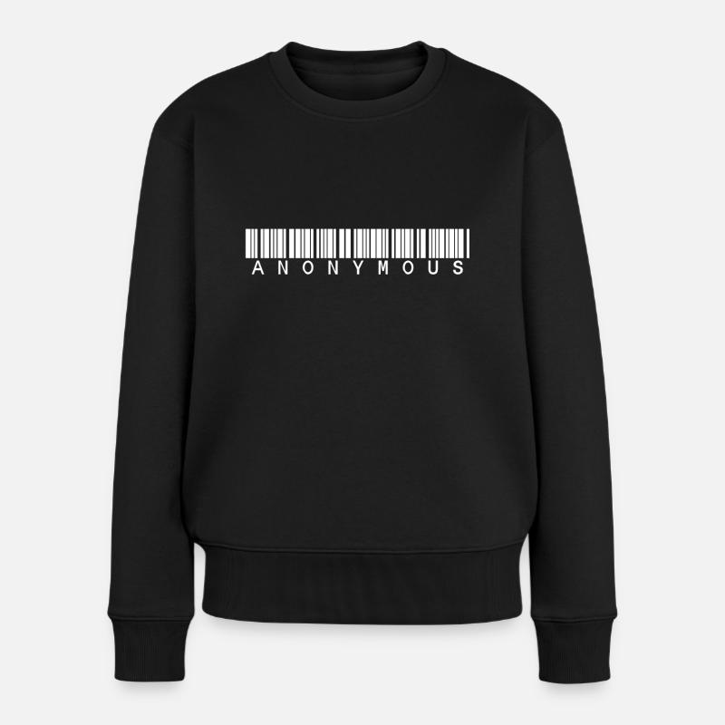 anonymous barcode - Frauen Premium Bio Pullover - Schwarz