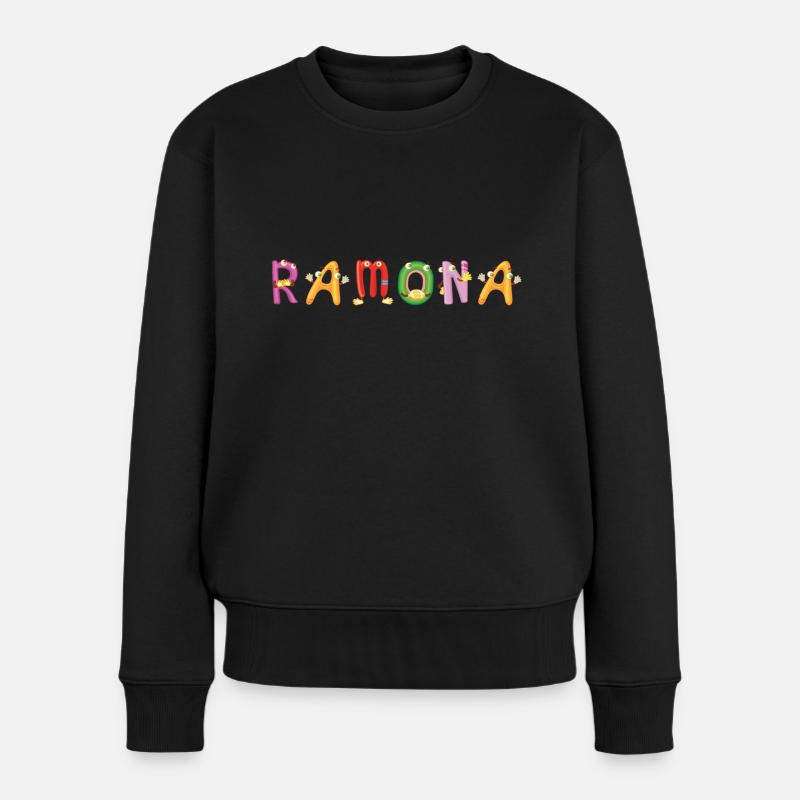 Ramona - Frauen Premium Bio Pullover - Schwarz