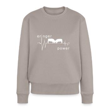 Vaches d'hérens eringer power - Pull Premium bio Femme - taupe - Devant - Julia (174cm)