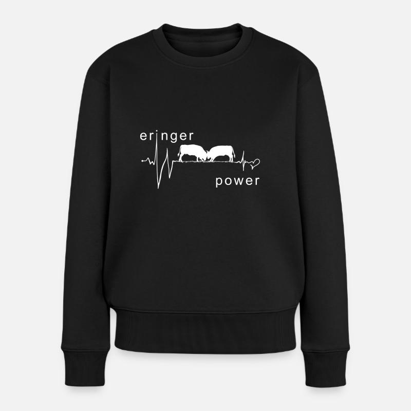 Vaches d'hérens eringer power - Pull Premium bio Femme - noir