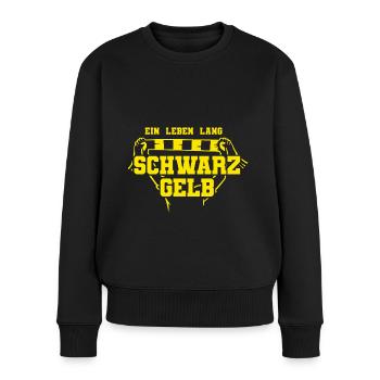 Fußball Dortmund - Frauen Premium Bio Pullover - Schwarz - Vorne - Julia (174cm)