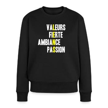 Valeurs Lens - Pull Premium bio Femme - noir - Devant - Julia (174cm)
