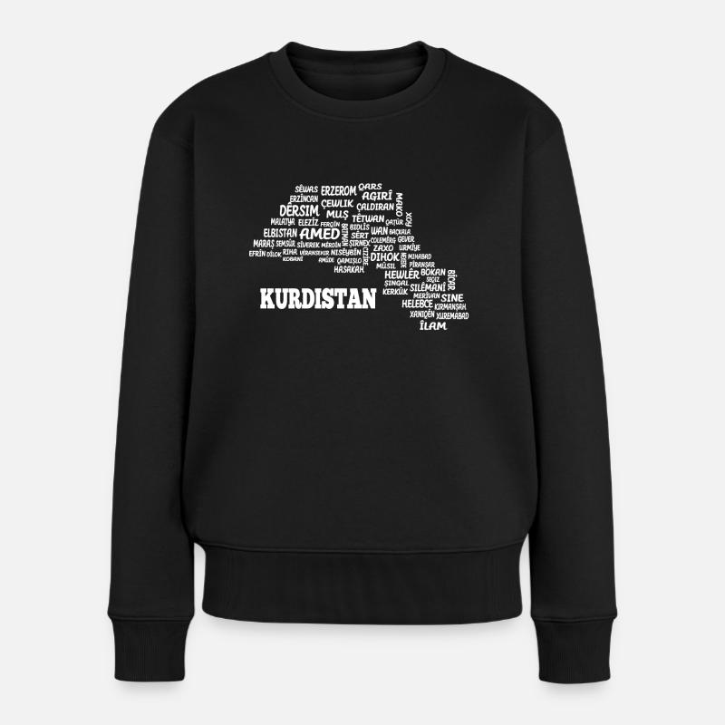 Kurdistan Map Kurdische Flagge Kurds Geschenk - Frauen Premium Bio Pullover - Schwarz