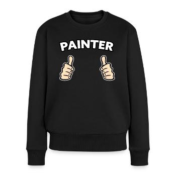 Maler Beruf Geschenkidee - Frauen Premium Bio Pullover - Schwarz - Vorne - Julia (174cm)