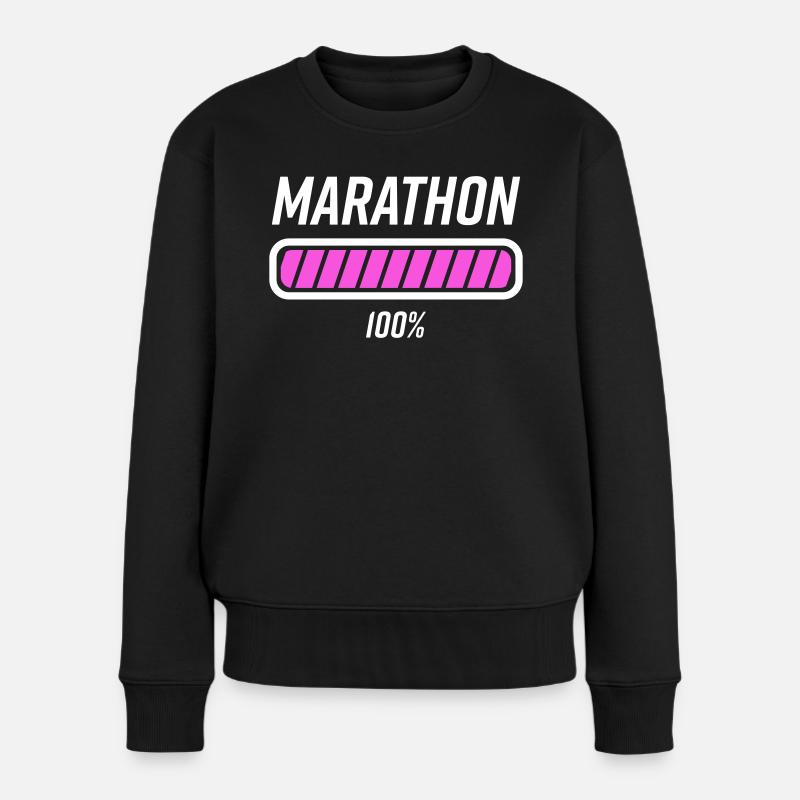 Marathon Marathonläufer Loading Strecke Kilometer - Frauen Premium Bio Pullover - Schwarz