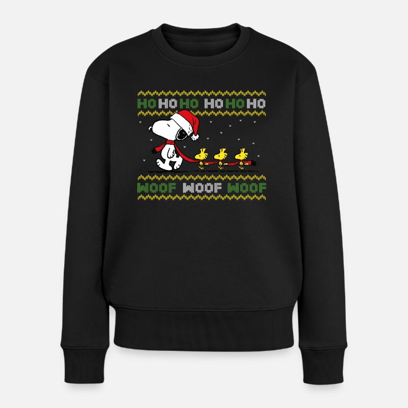 Peanuts Snoopy Hohoho - Maglione ecologico premium da donna - nero