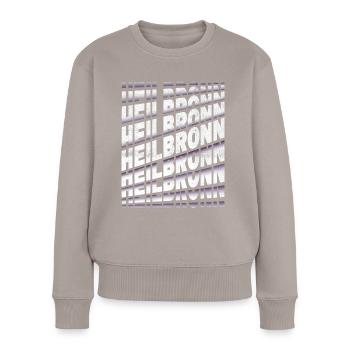 Heilbronn Deutschland Stadt Schrift Skyline Heimat - Frauen Premium Bio Pullover - Taupe - Vorne - Julia (174cm)