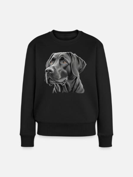Labrador Kopf - Frauen Premium Bio Pullover - Schwarz