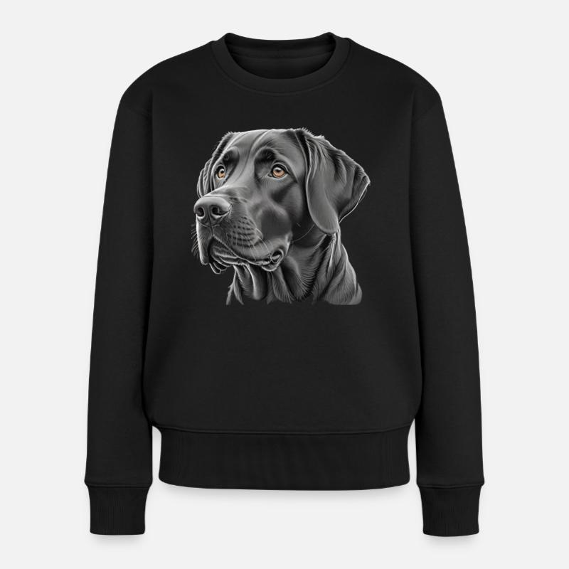 Labrador Kopf - Frauen Premium Bio Pullover - Schwarz