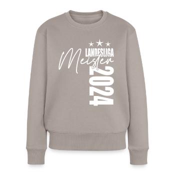 Meister Landesliga 2024 Aufstiegstrikot - Frauen Premium Bio Pullover - Taupe - Vorne - Julia (174cm)